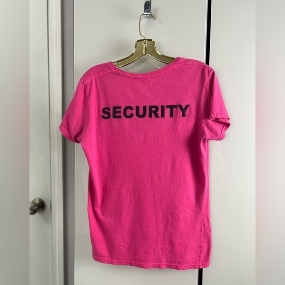 VINTAGE Jerry Springer Talkshow Pink V Neck SECURITY Short sleeve T-shirt Size M - Picture 13 of 17